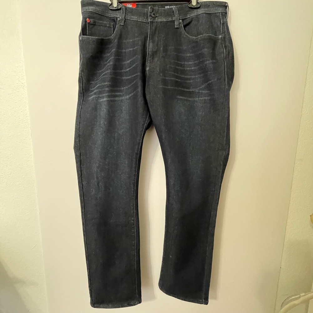 MBX Men's Straight Leg Dark Wash Denim Jeans‎ Size 36x32 Premium Stretch